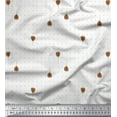 thumbnail image 1 of Soimoi Brown Cotton Duck Fabric Dot & Buds Floral Print Fabric by the Yard 42 Inch Wide, 1 of 3