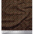 thumbnail image 1 of Soimoi Brown Cotton Duck Fabric Floral & Leaves Print Fabric by the Yard 42 Inch Wide, 1 of 3