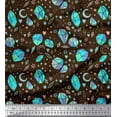 thumbnail image 1 of Soimoi Brown Cotton Duck Fabric Heart & Crystal Stone Geometric Print Fabric by the Yard 42 Inch Wide, 1 of 3
