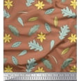 thumbnail image 1 of Soimoi Brown Cotton Duck Fabric Leaf Floral Print Fabric by the Yard 42 Inch Wide, 1 of 3