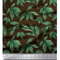 thumbnail image 1 of Soimoi Brown Cotton Duck Fabric Leaf Print Sewing Fabric Yard 44 Inch Wide, 1 of 3
