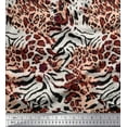 thumbnail image 1 of Soimoi Brown Cotton Duck Fabric Leopard & Wild Animal Skin Print Fabric by The Yard 42 Inch Wide, 1 of 3