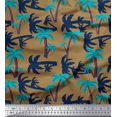 thumbnail image 1 of Soimoi Brown Cotton Duck Fabric Palm Tree Print Sewing Fabric Yard 42 Inch Wide, 1 of 3