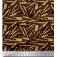 thumbnail image 1 of Soimoi Brown Cotton Duck Fabric Text & Knife Kitchen Printed Craft Fabric by the Yard 42 Inch Wide, 1 of 3