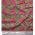 thumbnail image 1 of Soimoi Brown Cotton Duck Fabric Triangle Geometric Print Sewing Fabric Yard 42 Inch Wide, 1 of 3