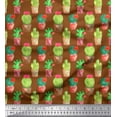 thumbnail image 1 of Soimoi Brown Cotton Jersey Fabric Cactus With Conical Pot Tree Decor Fabric Printed Yard 58 Inch Wide, 1 of 3