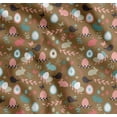 thumbnail image 1 of Soimoi Brown Cotton Poplin Fabric Bird,Rabbit & Egg Easter Decor Fabric Printed Yard 56 Inch Wide, 1 of 7