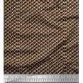 thumbnail image 1 of Soimoi Brown Cotton Poplin Fabric Chain Geometric Fabric Prints By Yard 42 Inch Wide, 1 of 3