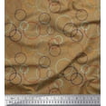 thumbnail image 1 of Soimoi Brown Cotton Voile Fabric Abstract Circles Abstract Print Fabric by Yard 42 Inch Wide, 1 of 3