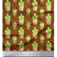 thumbnail image 1 of Soimoi Brown Cotton Voile Fabric Cactus With Conical Pot Tree Fabric Prints By Yard 42 Inch Wide, 1 of 3