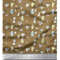 thumbnail image 1 of Soimoi Brown Cotton Voile Fabric Cup,Kettle & Mixer Jar Kitchen Print Sewing Fabric Yard 42 Inch Wide, 1 of 3