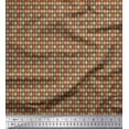 thumbnail image 1 of Soimoi Brown Cotton Voile Fabric Diamond Geometric Print Fabric by the Yard 42 Inch Wide, 1 of 3