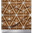 thumbnail image 1 of Soimoi Brown Cotton Voile Fabric Diamond & Triangle Geometric Print Fabric by the Yard 56 Inch Wide, 1 of 3