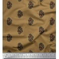 thumbnail image 1 of Soimoi Brown Cotton Voile Fabric Leaves & Floral Block Print Fabric by the Yard 42 Inch Wide, 1 of 3