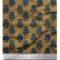 thumbnail image 1 of Soimoi Brown Cotton Voile Fabric Leaves & Floral Ethnic Print Fabric by the Yard 42 Inch Wide, 1 of 3