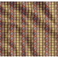 thumbnail image 1 of Soimoi Brown Cotton Voile Fabric Mix Fruits Printed Fabric 1 Yard 56 Inch Wide, 1 of 7