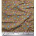 thumbnail image 1 of Soimoi Brown Cotton Voile Fabric Pie Food Print Sewing Fabric Yard 42 Inch Wide, 1 of 3
