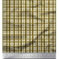 thumbnail image 1 of Soimoi Brown Cotton Voile Fabric Plaid Check Printed Craft Fabric by the Yard 42 Inch Wide, 1 of 1