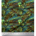 thumbnail image 1 of Soimoi Brown Cotton Voile Fabric Triangle & Brush Stroke Abstract Print Sewing Fabric Yard 42 Inch Wide, 1 of 3