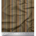 thumbnail image 1 of Soimoi Brown Cotton Voile Fabric Vertical Stripe Printed Craft Fabric by the Yard 42 Inch Wide, 1 of 3
