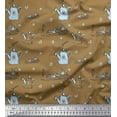 thumbnail image 1 of Soimoi Brown Cotton Voile Fabric Windmill & Watering Can Garden Accessories Print Sewing Fabric Yard 42 Inch Wide, 1 of 3