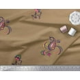 thumbnail image 1 of Soimoi Brown Crepe Silk Fabric Paisley Ethnic Printed Fabric 1 Yard 42 Inch Wide, 1 of 3