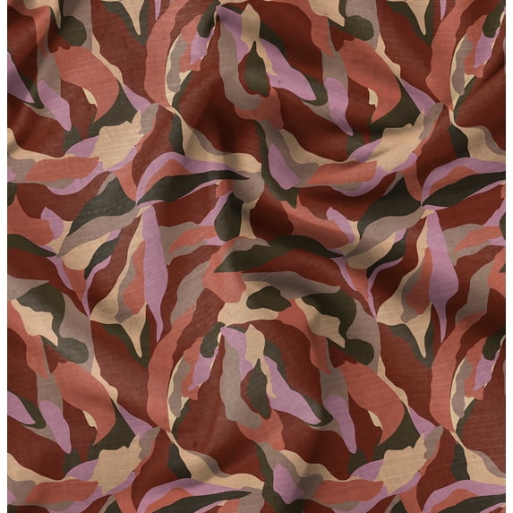 Soimoi Brown Fabric - By the Yard - 56 Inch Wide - Abstract Texture Watercolor Elegance Fabric - Nature - Inspired and Whimsical Patterns for Apparel and Home Decor Printed Fabric