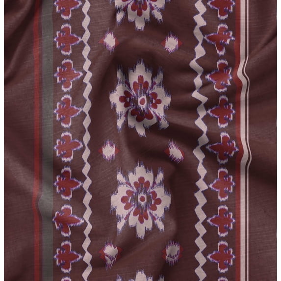 Soimoi Brown Fabric - By the Yard - 56 Inch Wide - Floral & Leaves Panel Material - Nature's Tapestry with Florals and Leaves in a Decorative Panel Printed Fabric