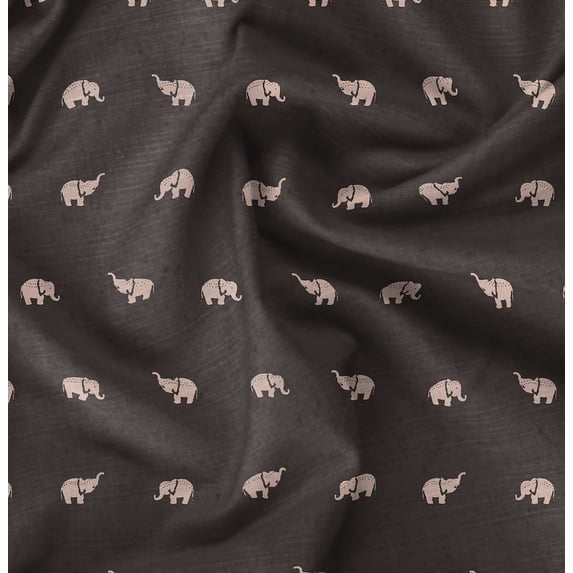 Soimoi Brown Fabric - By the Yard - 56 Inch Wide - Elephant Animal Print Fabric - Exotic Designs for Apparel and Home Decor Printed Fabric