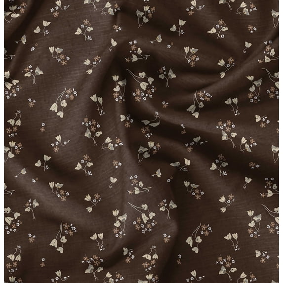 Soimoi Brown Fabric - By the Yard - 56 Inch Wide - Florals Print Fabric - Elegant and Timeless Patterns for Fashion and Home Decor Printed Fabric