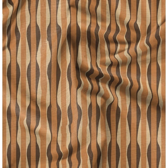 Soimoi Brown Fabric - By the Yard - 56 Inch Wide - Stripes - Timeless Appeal with Classic Stripes Printed Fabric