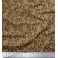 thumbnail image 1 of Soimoi Brown Georgette Viscose Fabric Insect & Floral Artistic Decor Fabric Printed BTY 42 Inch Wide, 1 of 1