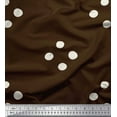 thumbnail image 1 of Soimoi Brown Heavy Satin Fabric White Dots Print Sewing Fabric Yard 54 Inch Wide, 1 of 3
