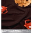 thumbnail image 1 of Soimoi Brown Japan Crepe Satin Fabric Kettle & Cups Kitchen Fabric Prints By Yard 42 Inch Wide, 1 of 3