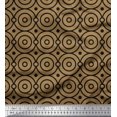 thumbnail image 1 of Soimoi Brown Modal Satin Fabric Circle Art Geometric Print Fabric by Yard 42 Inch Wide, 1 of 3