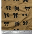 thumbnail image 1 of Soimoi Brown Rayon Crepe Fabric Bow & Dots Print Fabric by the Yard 46 Inch Wide, 1 of 3