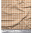 thumbnail image 1 of Soimoi Brown Rayon Fabric Gingham Check Decor Fabric Printed Yard 56 Inch Wide, 1 of 3