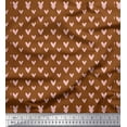 thumbnail image 1 of Soimoi Brown Silk Fabric Cute Smile Heart Print Fabric by Yard 42 Inch Wide, 1 of 3