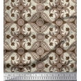 thumbnail image 1 of Soimoi Brown Silk Fabric Paisleys Paisley Printed Fabric 1 Yard 44 Inch Wide, 1 of 3