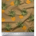 thumbnail image 1 of Soimoi Brown Velvet Fabric Pine Fruits Print Fabric by the Yard 58 Inch Wide, 1 of 3