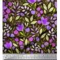 thumbnail image 1 of Soimoi Brown polyester Crepe Fabric Artistic Leaf & Floral Print Fabric by the Yard 52 Inch Wide, 1 of 3