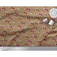 thumbnail image 1 of Soimoi Brown polyester Crepe Fabric Musical Notes,Dot & Goggles Fashion Print Fabric by the Yard 52 Inch Wide, 1 of 1