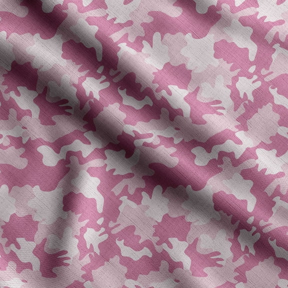 Soimoi Camouflage Print, Silk Fabric, Decor Sewing Fabric by The Yard 42 Inch Wide,Decorative Fabric for Shirts Suits Ties, Rose Pink