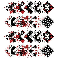 Soimoi Cards Print Precut 5-inch Cotton Fabric Quilting Squares Charm Pack DIY Patchwork Sewing Craft-White & Black2