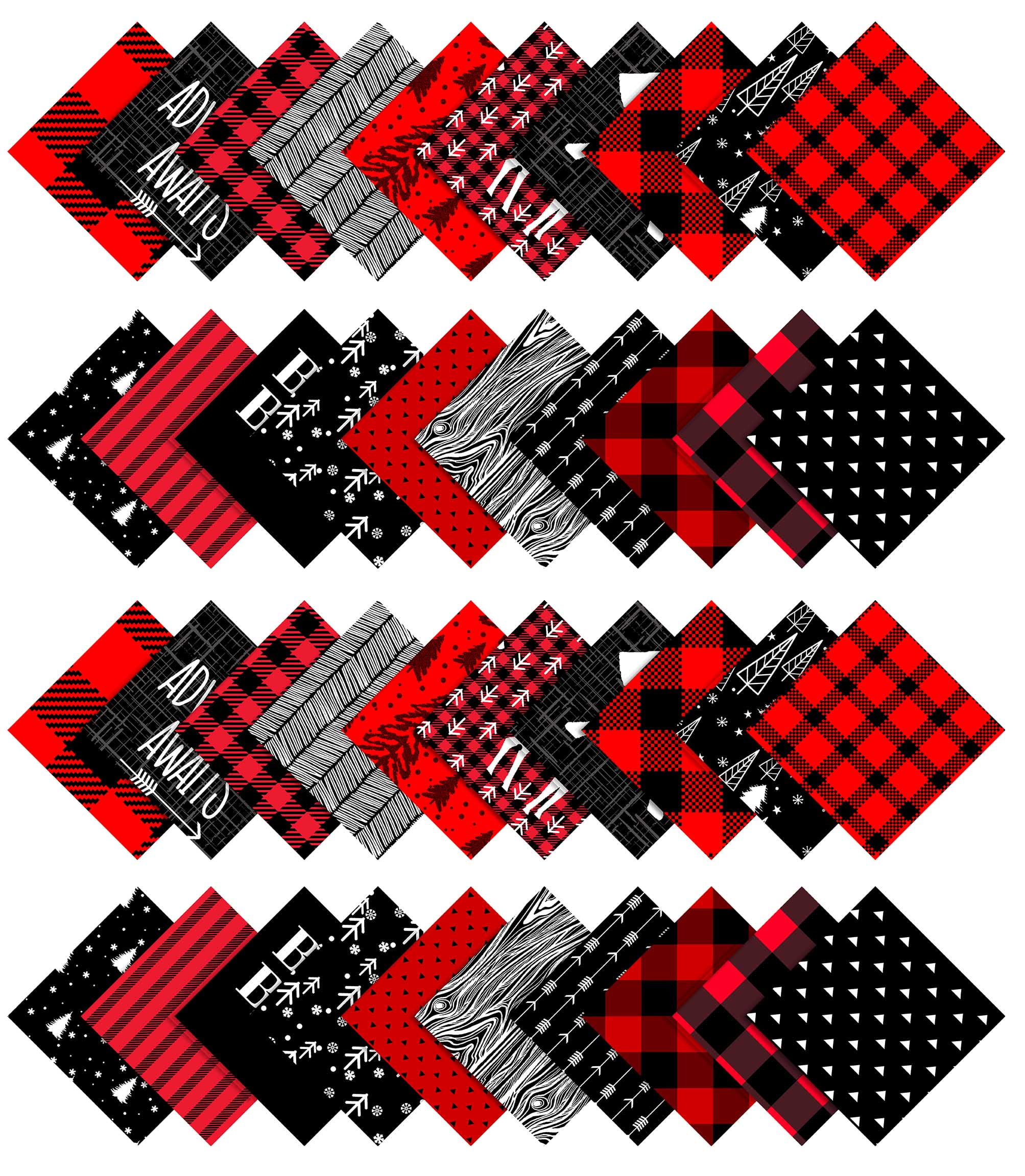 Soimoi Check Print&nbsp;Precut 10-inch Cotton&nbsp;Fabric&nbsp;Quilting&nbsp;Squares&nbsp;Charm Pack DIY Patchwork Sewing Craft-Red