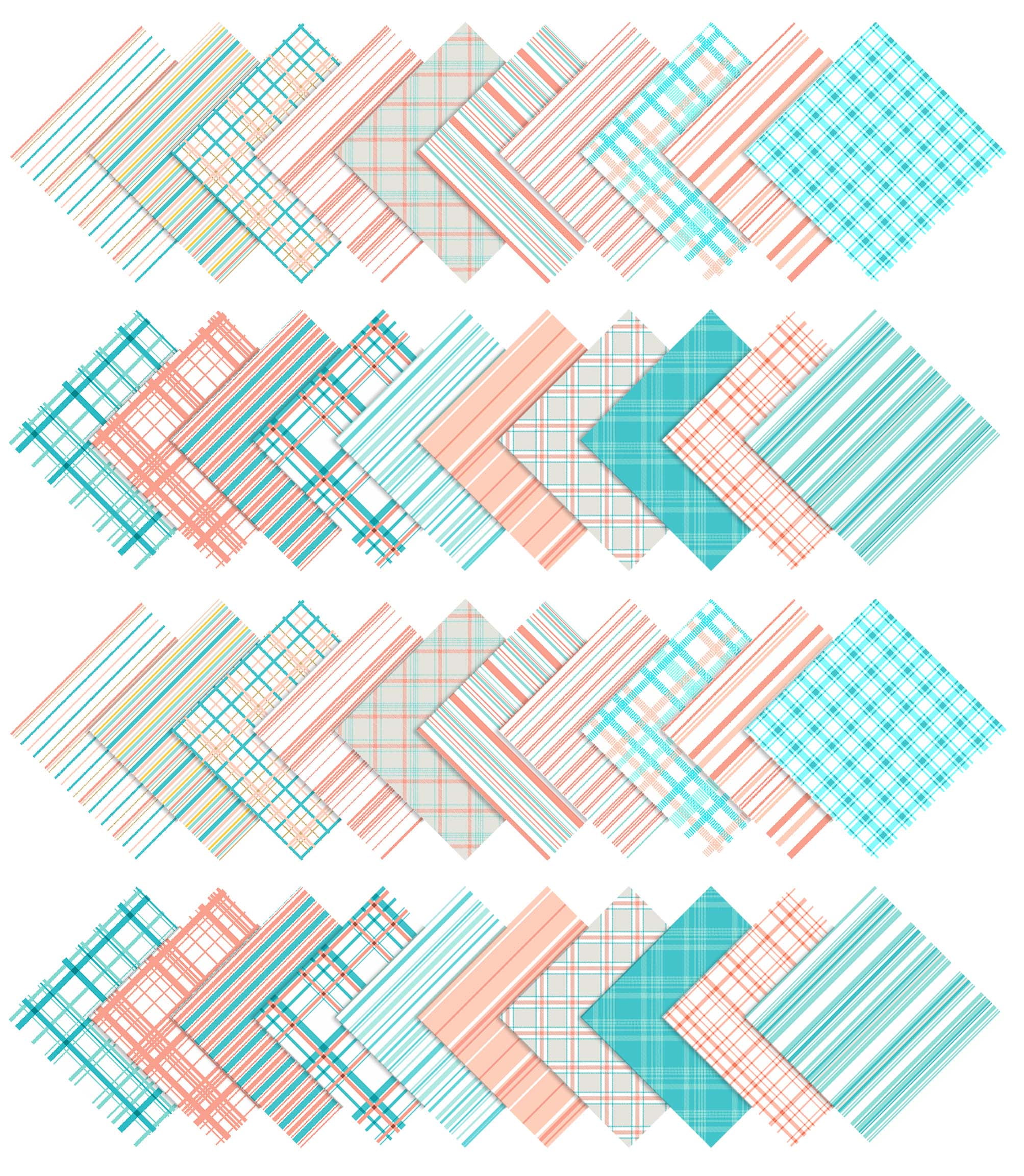 Soimoi Check Print&nbsp;Precut 10-inch Cotton&nbsp;Fabric&nbsp;Quilting&nbsp;Squares&nbsp;Charm Pack DIY Patchwork Sewing Craft-Teal Blue