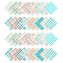 Soimoi Check Print Precut 5-inch Cotton Fabric Quilting Squares Charm Pack DIY Patchwork Sewing Craft-Teal Blue