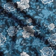 thumbnail image 1 of Soimoi Chinese Floral Print, Poly Taffeta Fabric, Decor Sewing Fabric by The Yard 56 Inch Wide, Decorative Fabric for Outdoor Upholstery, Umbrellas and Home Accents, Dark Blue, 1 of 5