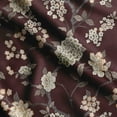 thumbnail image 1 of Soimoi Chinese Floral Printed, Japan Crepe SatinFabric, by The Yard 54 Inch Wide, Decorative Sewing Fabric for Dresses Kimonos Gowns, Dark Brown, 1 of 1