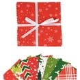 thumbnail image 1 of Soimoi Christmas Print&nbsp;Precut 5-inch Cotton&nbsp;Fabric&nbsp;Quilting&nbsp;Squares&nbsp;Charm Pack DIY Patchwork Sewing Craft- Red & Green, 1 of 7